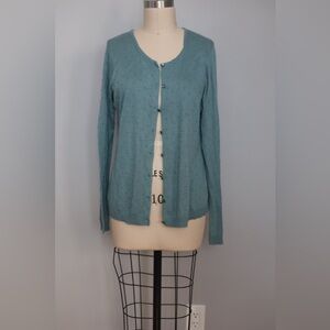 Teal lightweight swiss dot cardigan